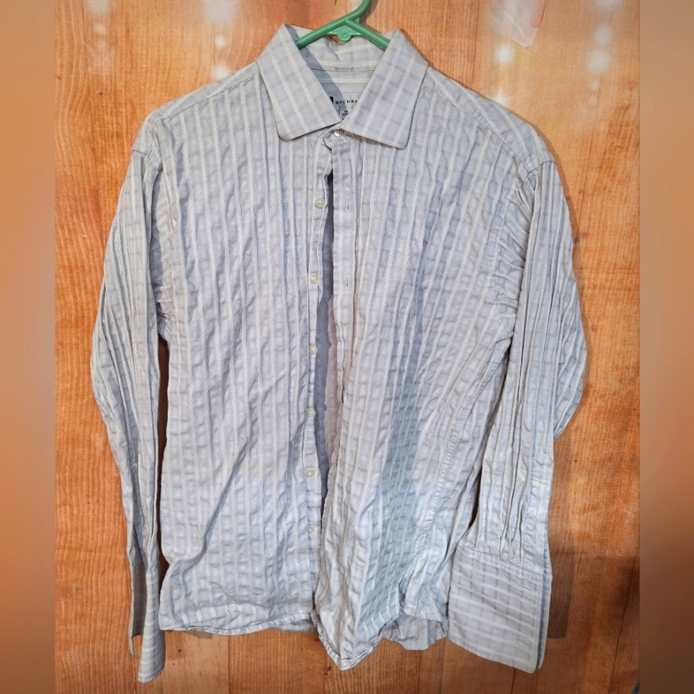 Bachrach Gray Casual Button Down Shirt